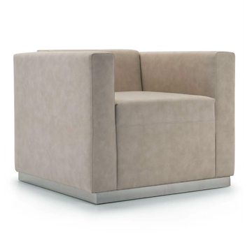 QUINCY - Upholstered leather armchair with armrests by Domingo Salotti - view 2